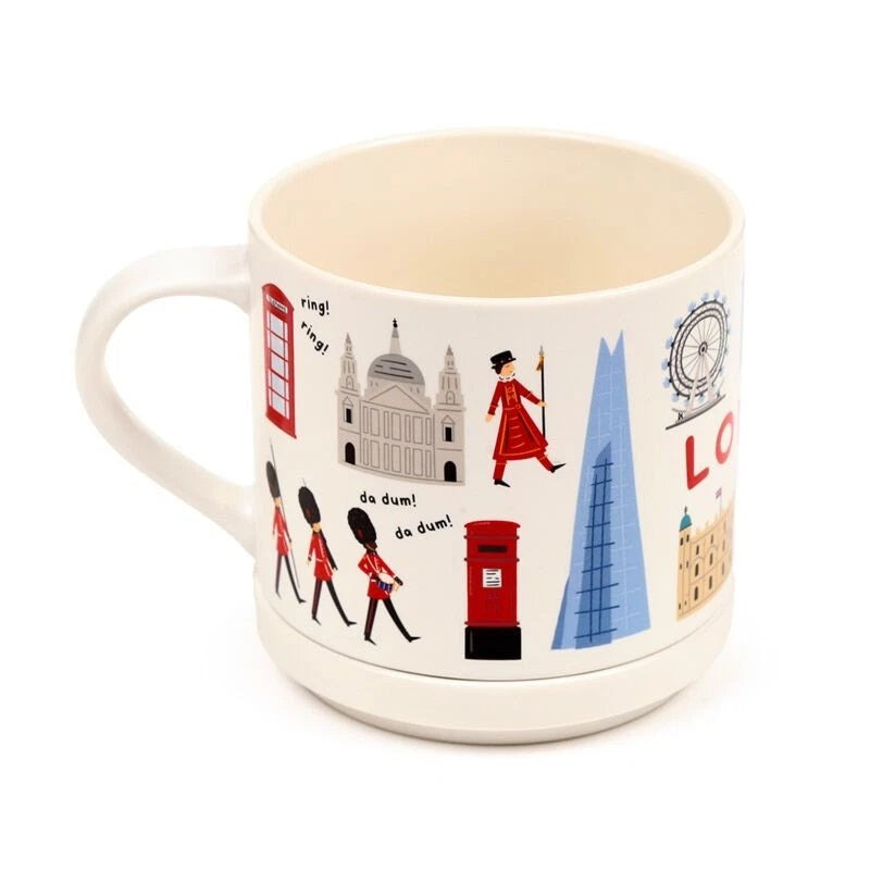 Puckator London Souvenir Porcelain Mug and Coaster Set White MUGC42