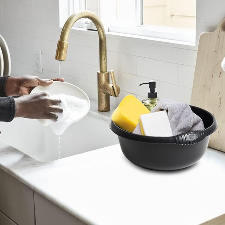 Wham Round Casa Bowl 32cm Midnight Black 17155 | Durable Plastic Mixing and Washing Bowl | Lightweight and Easy to Clean | Ideal for Kitchen-Laundry and Household Use