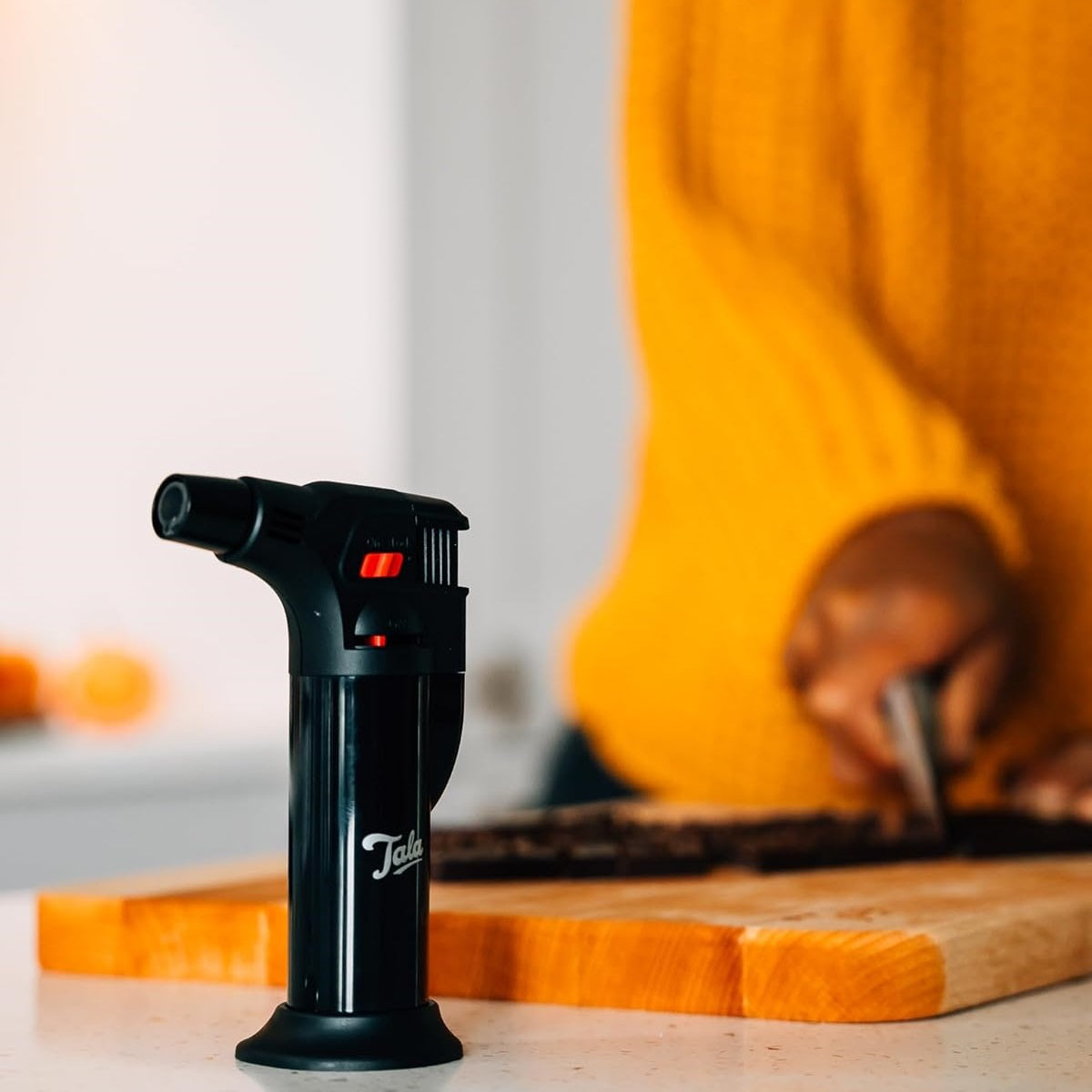 Tala Mini Cook Blow Refillable Torch Black 3.5cm x 10.5cm x 16.5cm 10A35221 | Kitchen Culinary Torch with Safety Lock | Flame up to 1100C | Ideal for Creme Brulre-Meringue and More