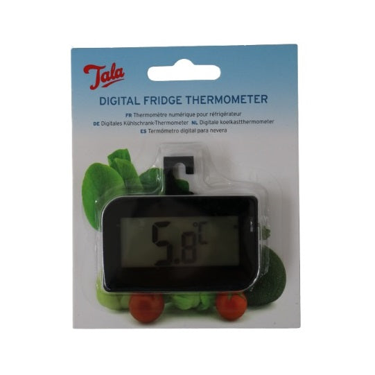 Tala Digital Fridge Thermometer Black 10A31333 | Easy-to-Read LCD Display | Accurate Temperature Monitoring | Ideal for Fridge and Freezer Use | Hanging Hook Design