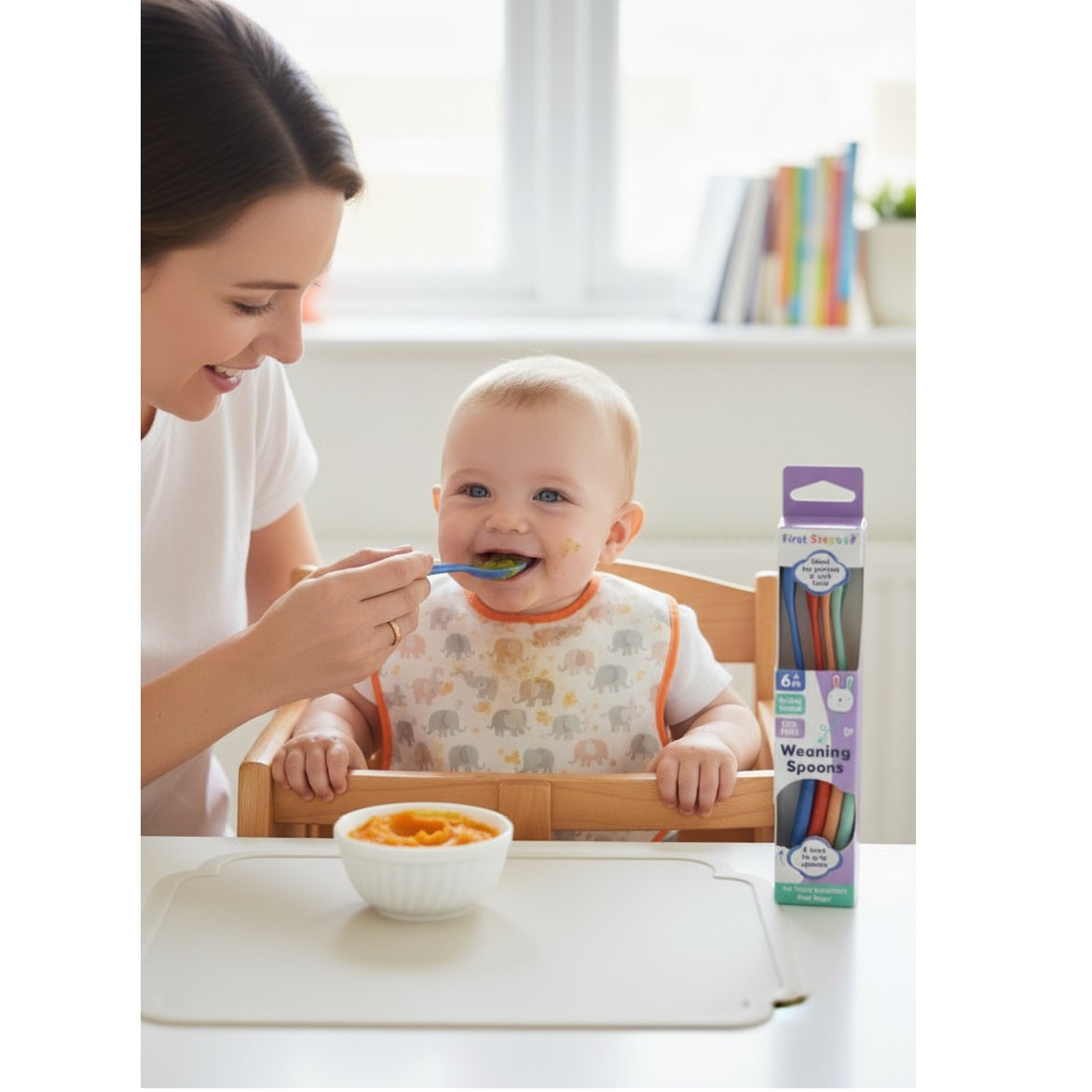 RSW Long Handle Weaning Spoons Assorted Colours Pack of 4 FS919 | Ideal for Purees and Soft Food | Safety Tested | BPA Free | Easy to Grip Spoons