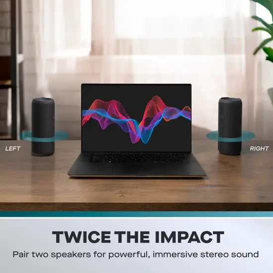 Daewoo Boom Beats Splash 30W Stereo Wireless Speaker Black AVS1623 | 7 Hours Playback | IPX7 Waterproof | Playback Wirelessly | Crystal Clear Playback | Colour Changing Lights