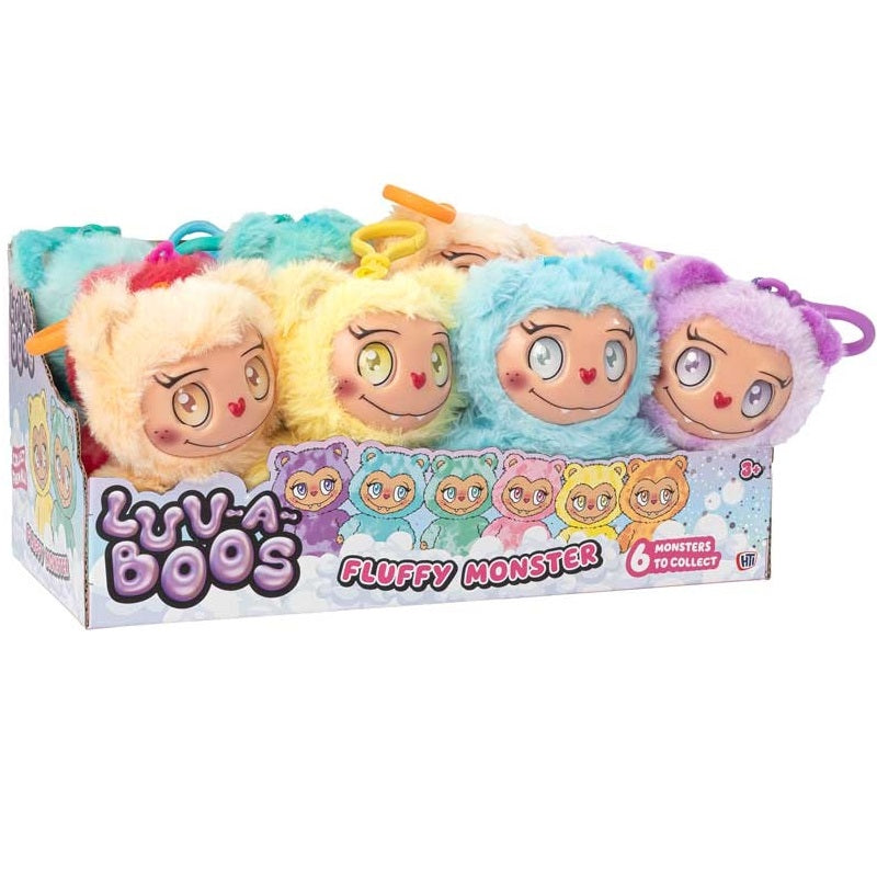 HTI Luv-A-Boos Fluffy Monster with Clip Assorted Colours 1215247