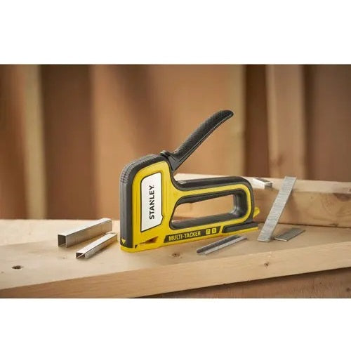 Stanley Light Duty Stapler Tacker Yellow and Black STHT70440-8 | 2in1 Type A and J | Easy Squeeze Hand Staple Gun | Durable and Ergonomic Stapler | For Home-Office and DIY Projects