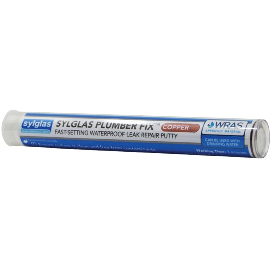 Sylglas Plumber Fix Copper 114g SYL100002942 | Fast-Setting Waterproof Leak Repair Putty | WRAS Approved | Safe for Drinking Water | Quick-Setting Epoxy for Pipes and Plumbing Repairs