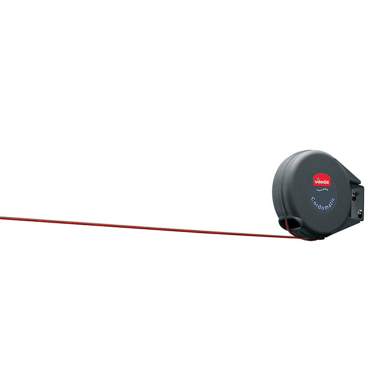 Vileda Cordomatic Retractable Clothes Line Black 15Mtr FH169720 | Automatic Line Retraction | Extendable Laundry Drying Line | Wall-Mounted Outdoor and Indoor Use | FLiexible Lockable Line Length