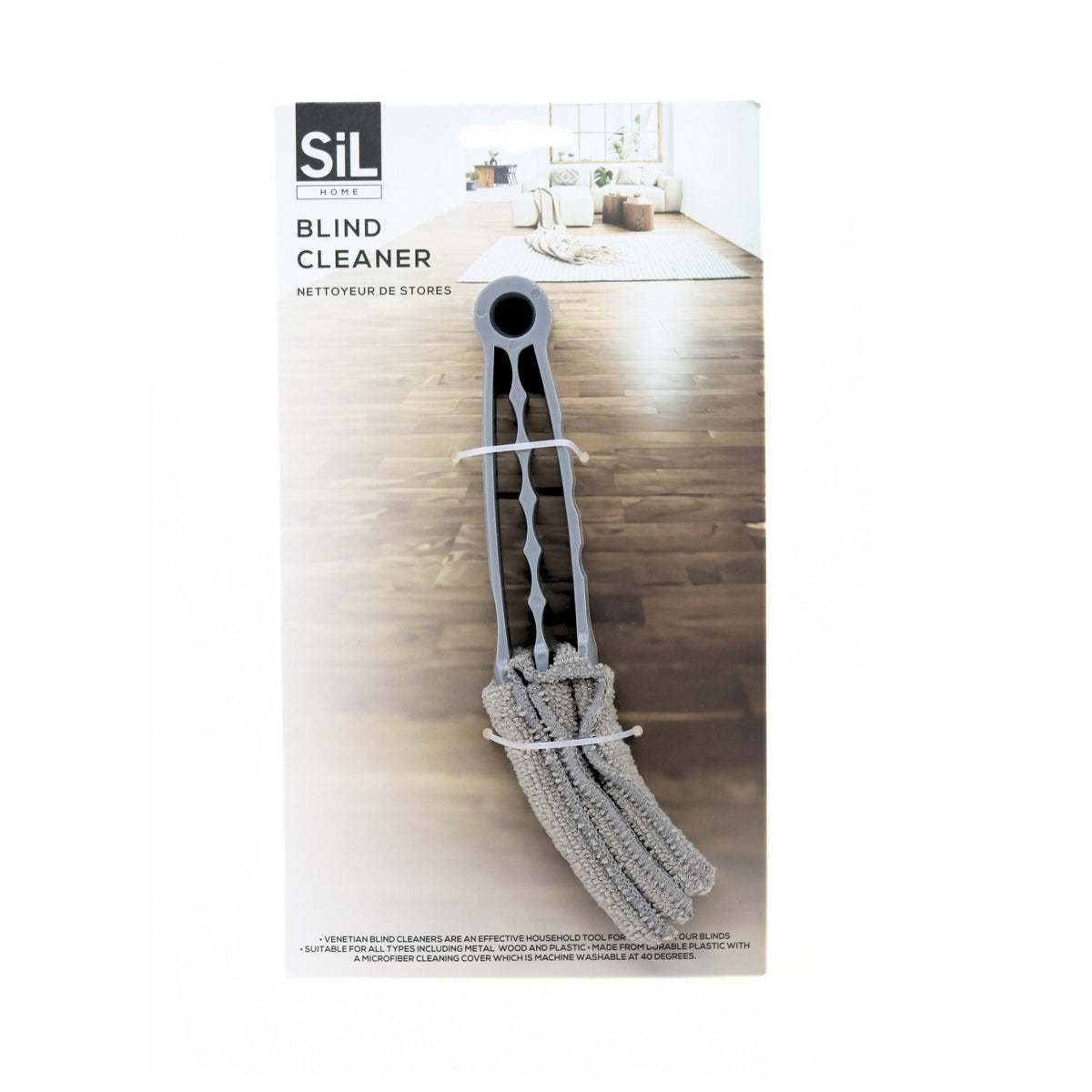SIL Home Venetian Blind Cleaner Grey 29cm x 18cm x 3cm HH6028A | Suitable for All Types Including Metal-Wood and Plastic | Made from Durable Plastic with a Microfiber Cleaning Cover