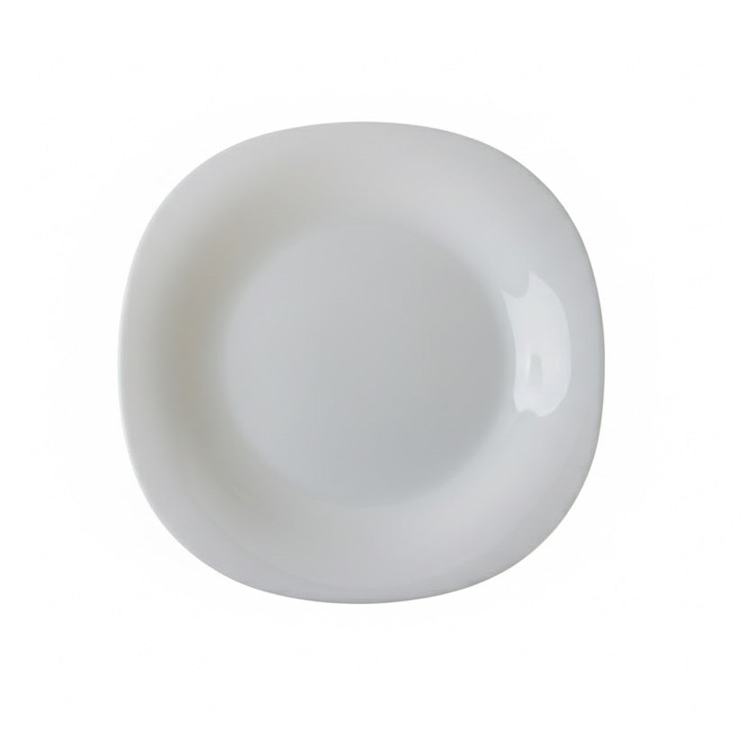 Dura Opal Glass Square Plate White 9.5-Inch DQ018 | Tempered Break Resistant | Dishwasher Safe | Microwave Safe | Freeze Resistant