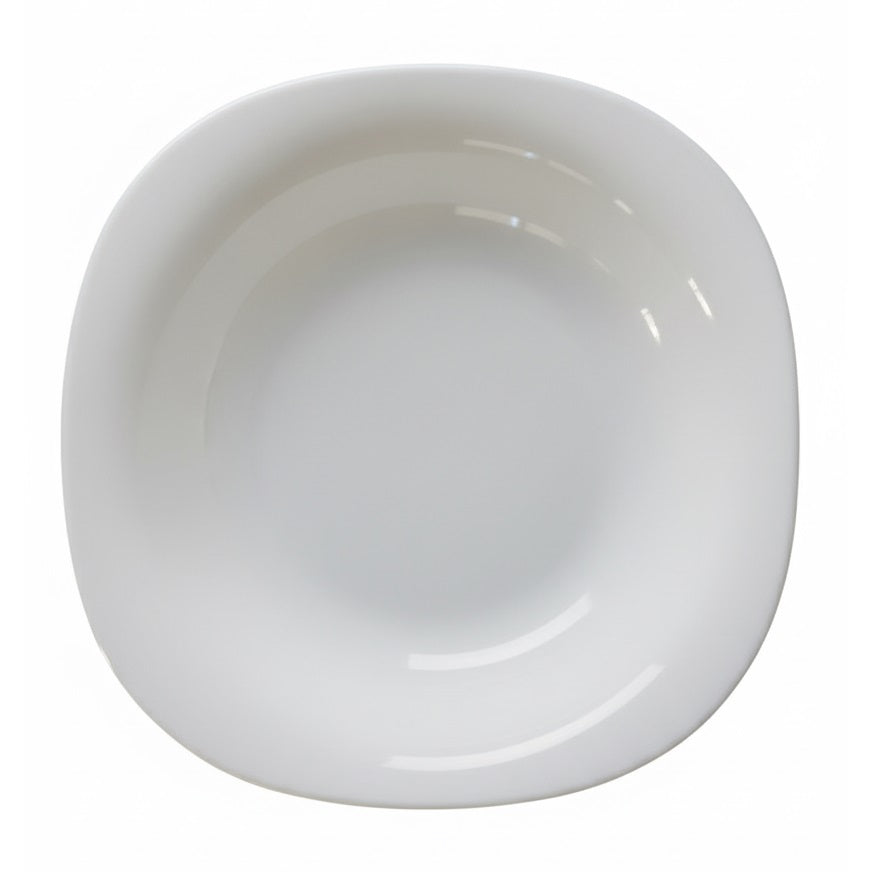 Dura Opal Glass Square Deep Plate White 9-Inch DQ020 | Tempered Break Resistant | Dishwasher Safe | Microwave Safe | Freeze Resistant