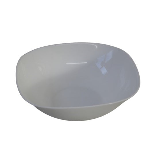 Dura Square Opal Glass Bowl White 7.5-Inch DQ022 | Tempered Break Resistant | Microwave-Dishwasher and Freezer Safe | Durable Kitchen Accessory for Everyday Use