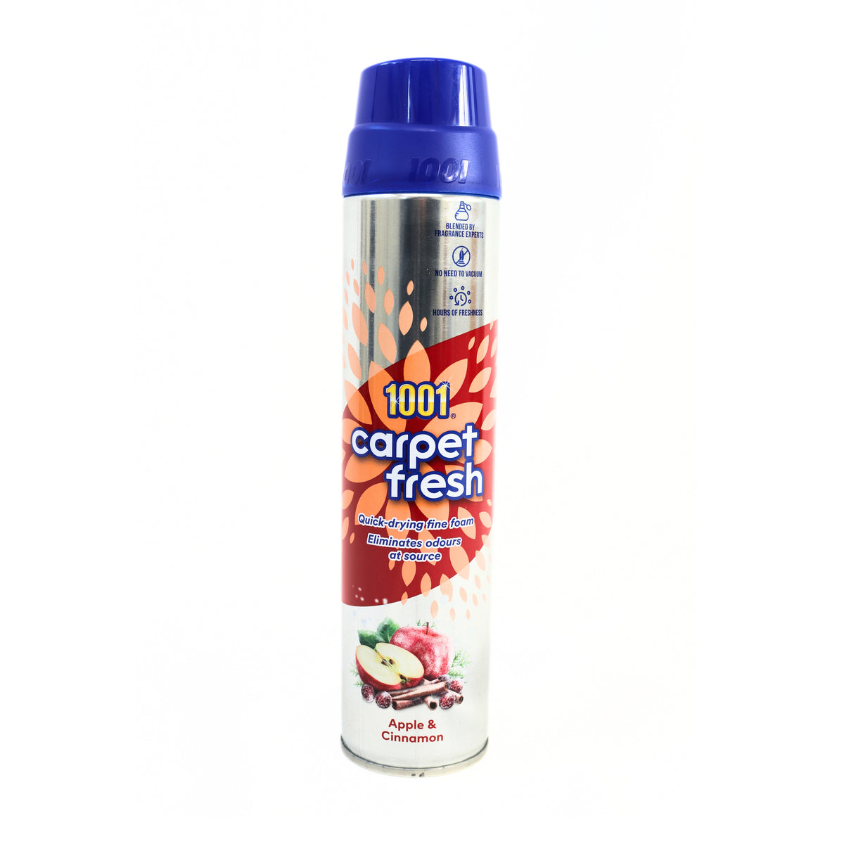 1001 Apple and Cinnamon Fragrance Carpet Freshener 300ml S33414 | Quick-drying Fine Foam | Eliminates Odours at Source | Blended by Fragrance Experts | No Need to Vacuum | Hours of Freshness
