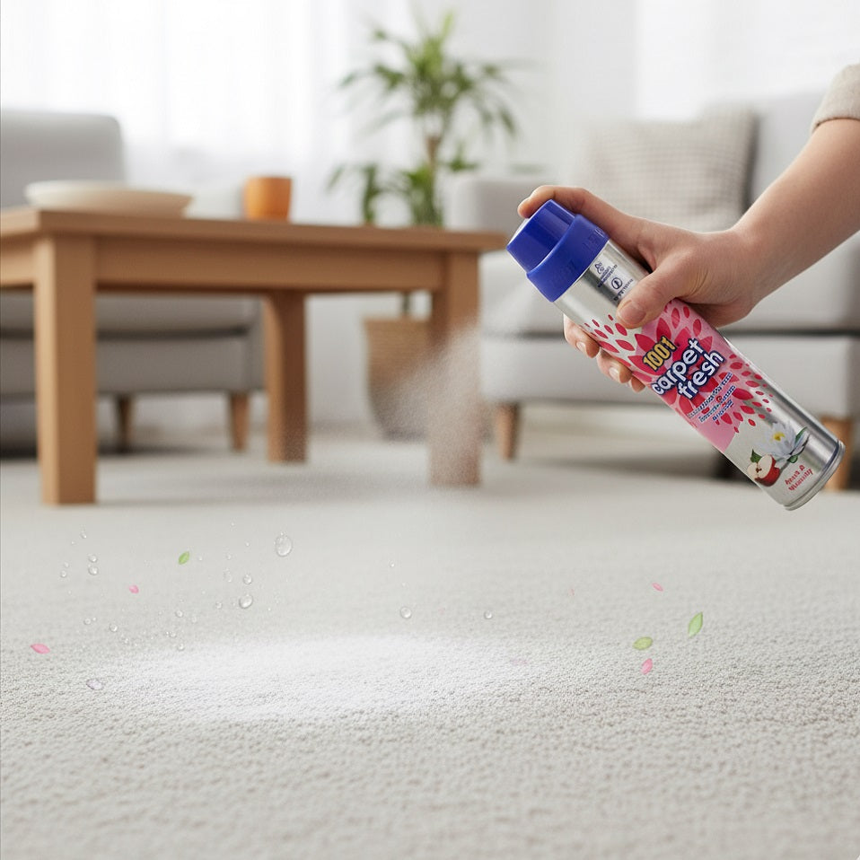 1001 Apple and Waterlily Fragrance Carpet Freshener 300ml S33409 | Quick-drying Fine Foam | Eliminates Odours at Source | Blended by Fragrance Experts | No Need to Vacuum | Hours of Freshness