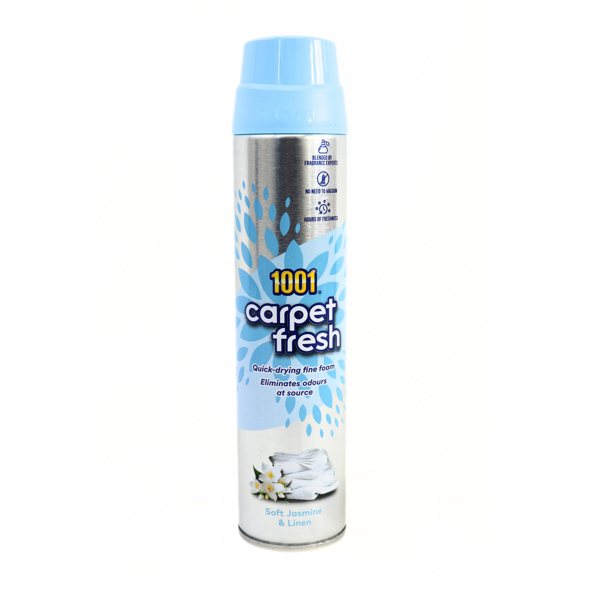 1001 Soft Jasmine and Linen Fragrance Carpet Freshener 300ml S33422 | Quick-drying Fine Foam | Eliminates Odours at Source | Blended by Fragrance Experts | No Need to Vacuum | Hours of Freshness