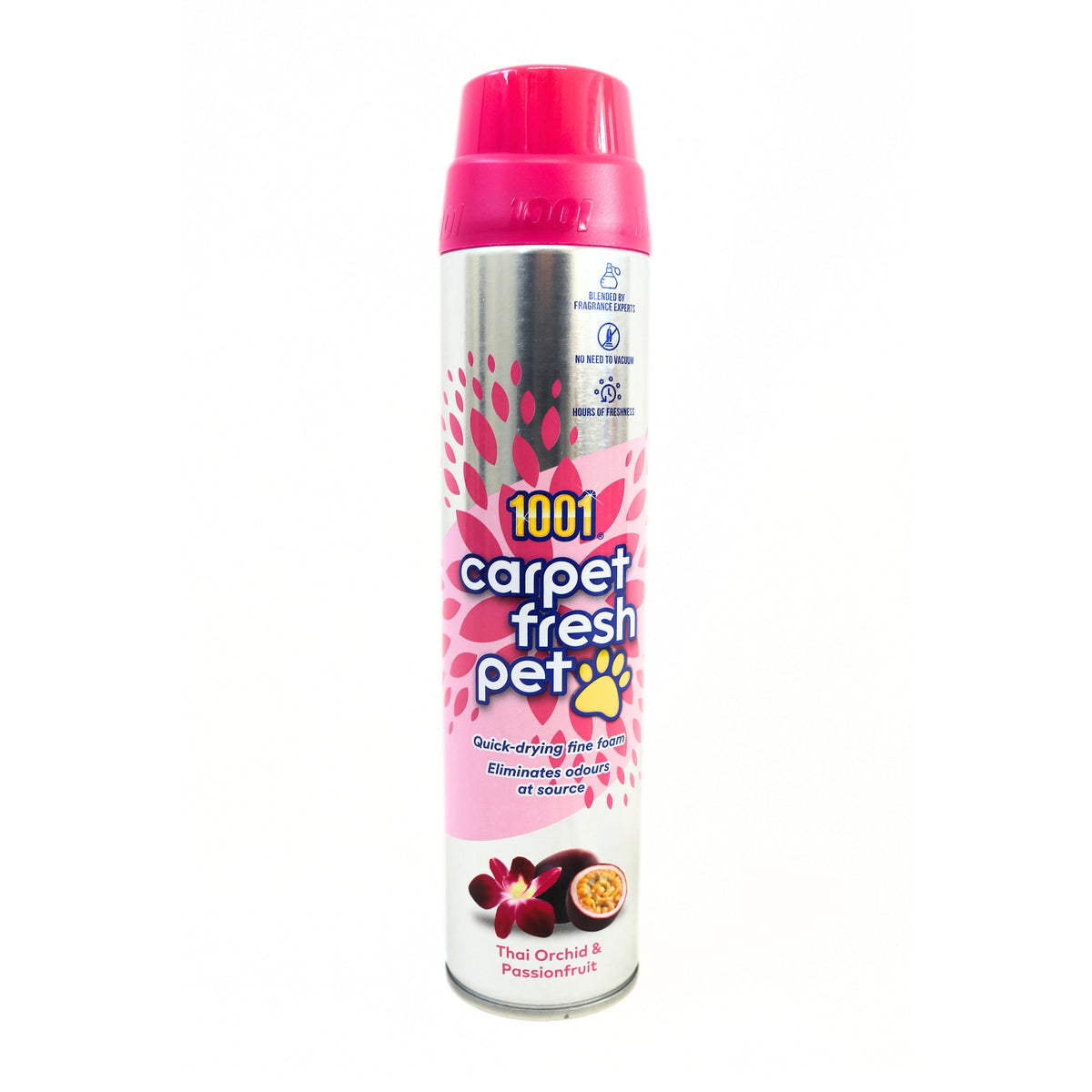 1001 Thai Orchid and Passionfruit Fragrance Carpet Freshener 300ml S33425 | Quick-drying Fine Foam | Eliminates Odours at Source | Blended by Fragrance Experts | No Need to Vacuum | Hours of Freshness