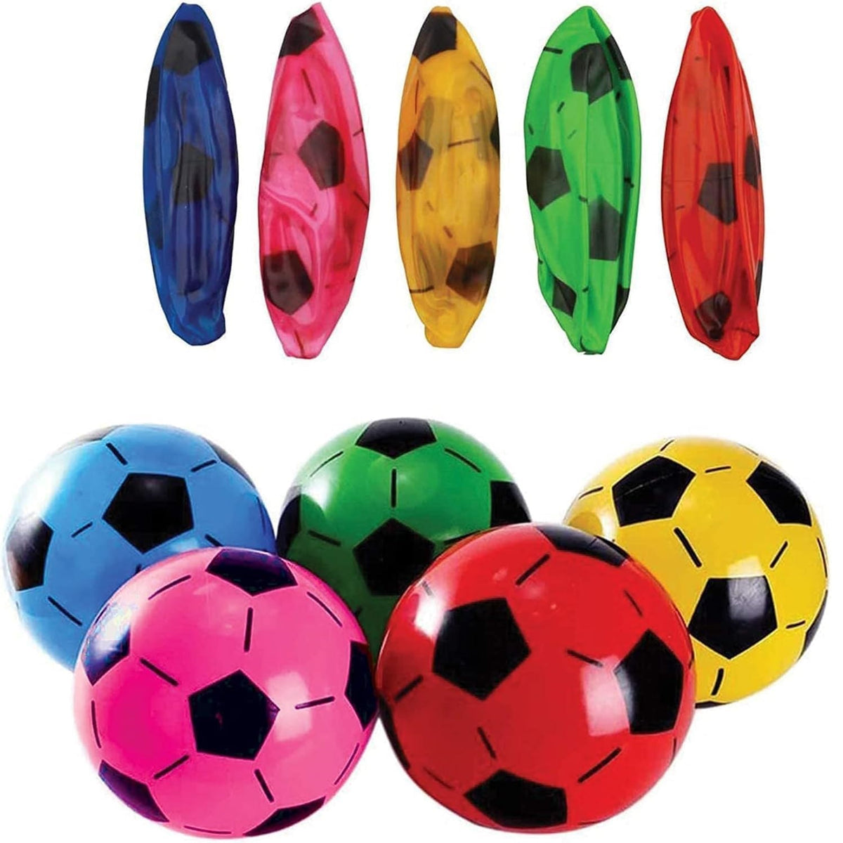 Hurrah Inflatable Footballs Assorted Colours 10-Inch Pack of 1 FA053 | Soft Lightweight Kick Balls for Kids | Outdoor Play Garden Sports Toy | Party Bag Fillers and Prizes | One Sent at Random