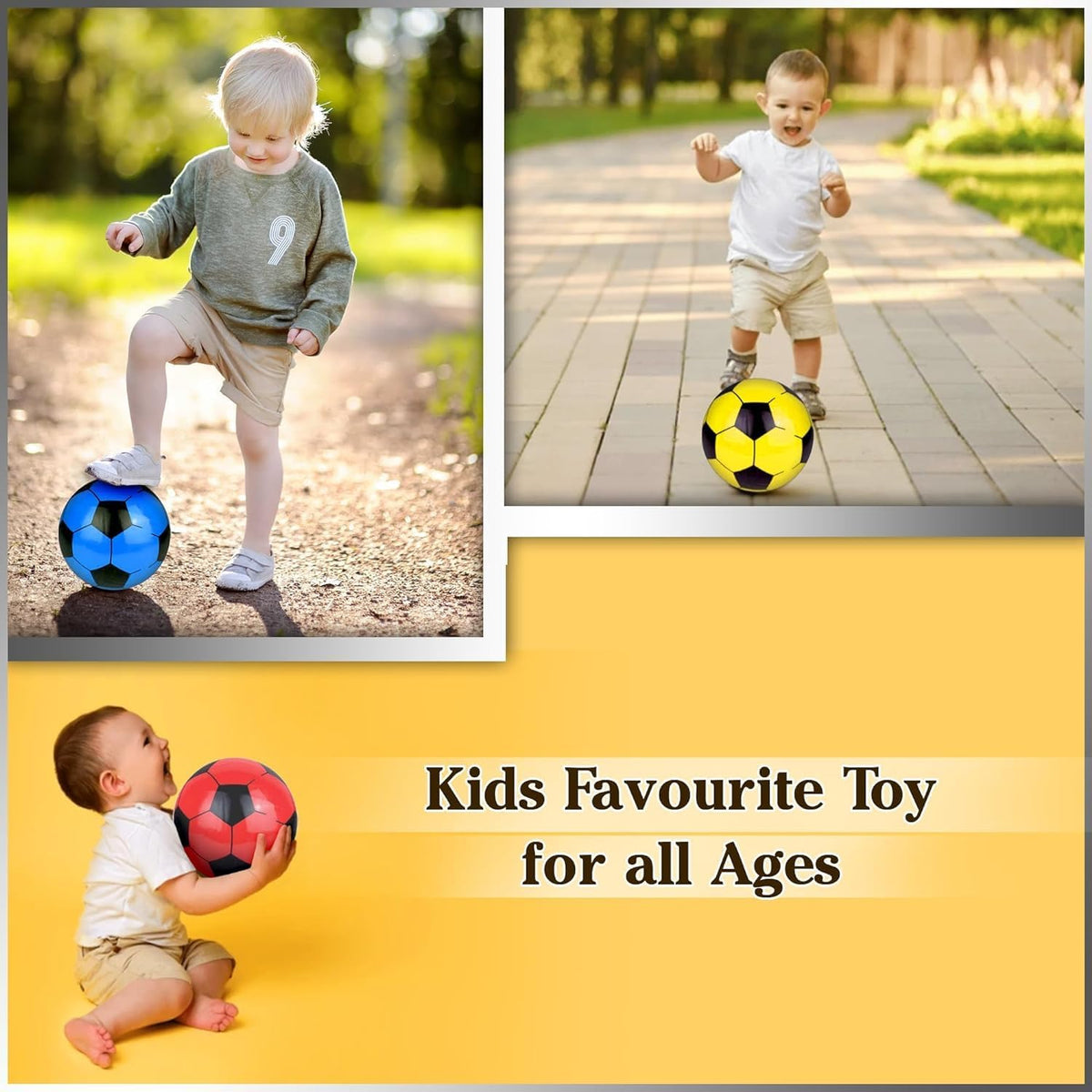 Hurrah Inflatable Footballs Assorted Colours 10-Inch Pack of 1 FA053 | Soft Lightweight Kick Balls for Kids | Outdoor Play Garden Sports Toy | Party Bag Fillers and Prizes | One Sent at Random