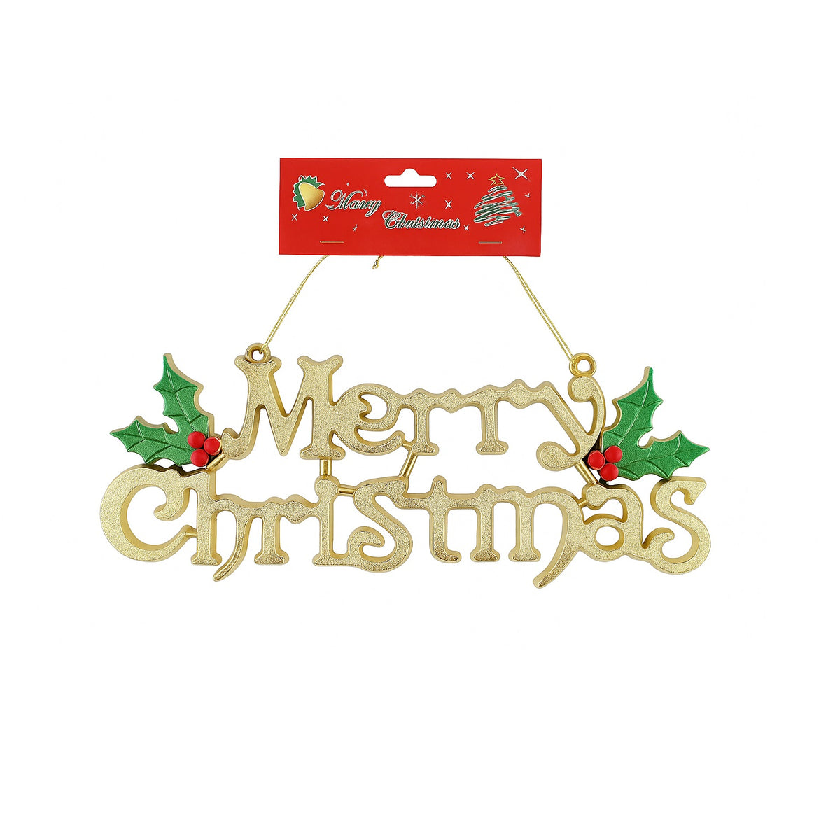 JL Supplies Ltd Merry Christmas Door Plaque Golden 3128