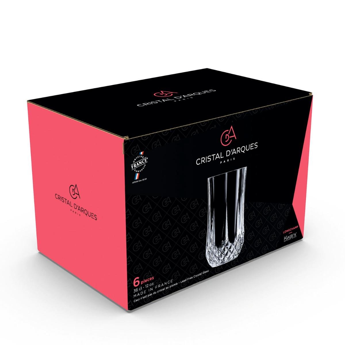Cristal D Arques Long Champ Hiball Glass Clear 36cl Pack of 6 L9757