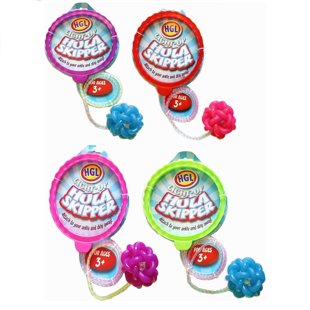 HGL Light-Up Hula Skipper Toy Assorted Colours SV3127 | With a Light-up Ball | Fun Outdoor Exercise Game | For Ages 3 Plus | One-person Skipping Game