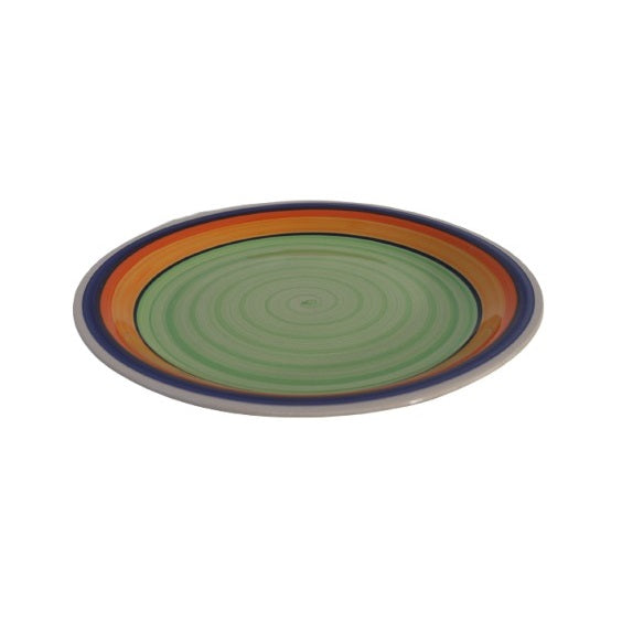 Striped Ceramic Serving Plate Multicoloured 26.5cm DK109 | Decorative Plate for Salad-Pasta or Fruit | Durable Glazed Finish | Ideal for Dining-Parties and Home Decor