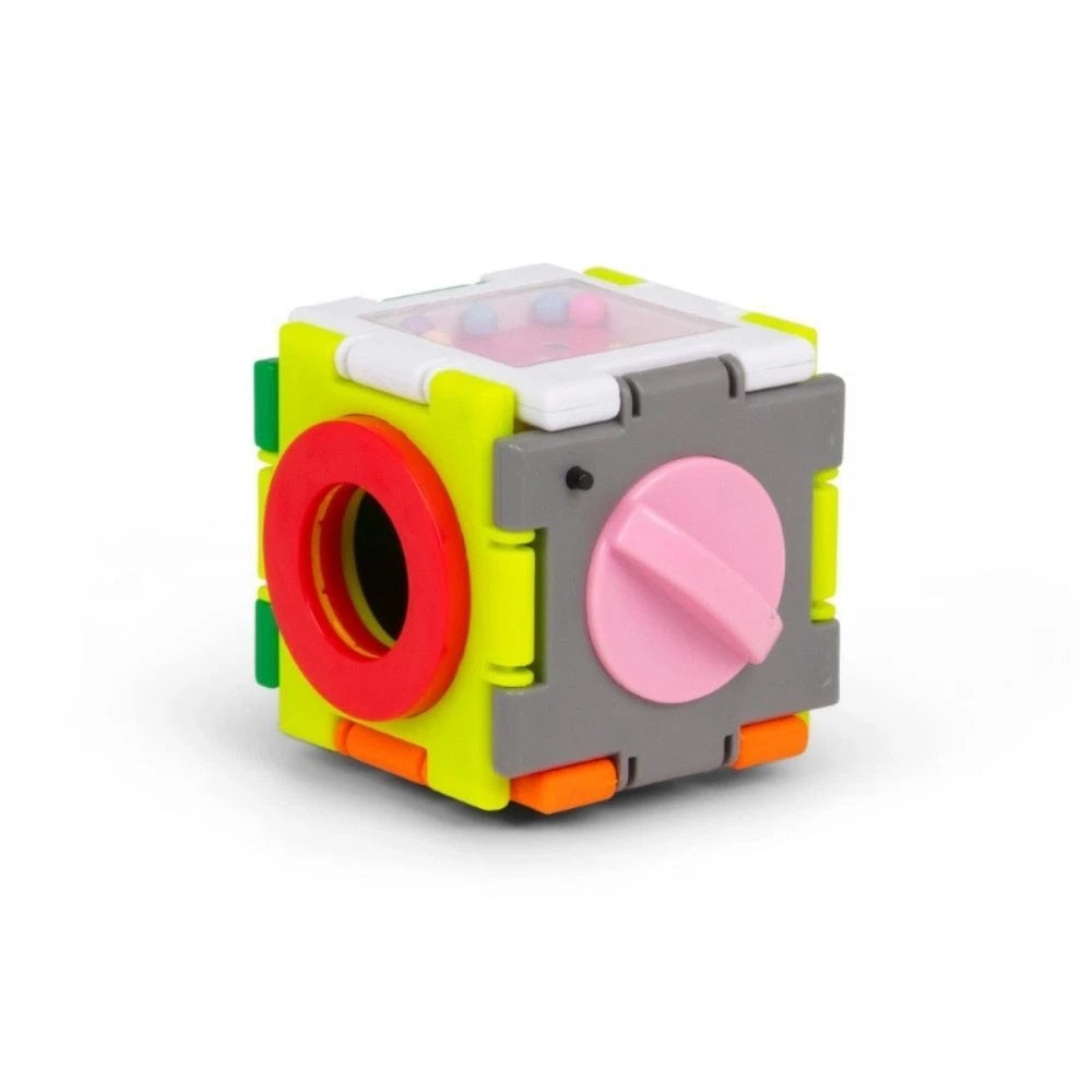 HGL Super Sensory Square Fidget Toy Assorted Colours SV22009 | Activity Cube with Click | Pop-Twist and Spin Features | Sensory Development Toy for Kids | One Sent at Random