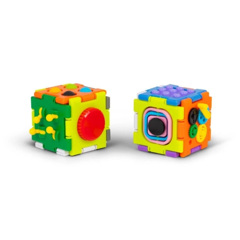 HGL Super Sensory Square Fidget Toy Assorted Colours SV22009 | Activity Cube with Click | Pop-Twist and Spin Features | Sensory Development Toy for Kids | One Sent at Random