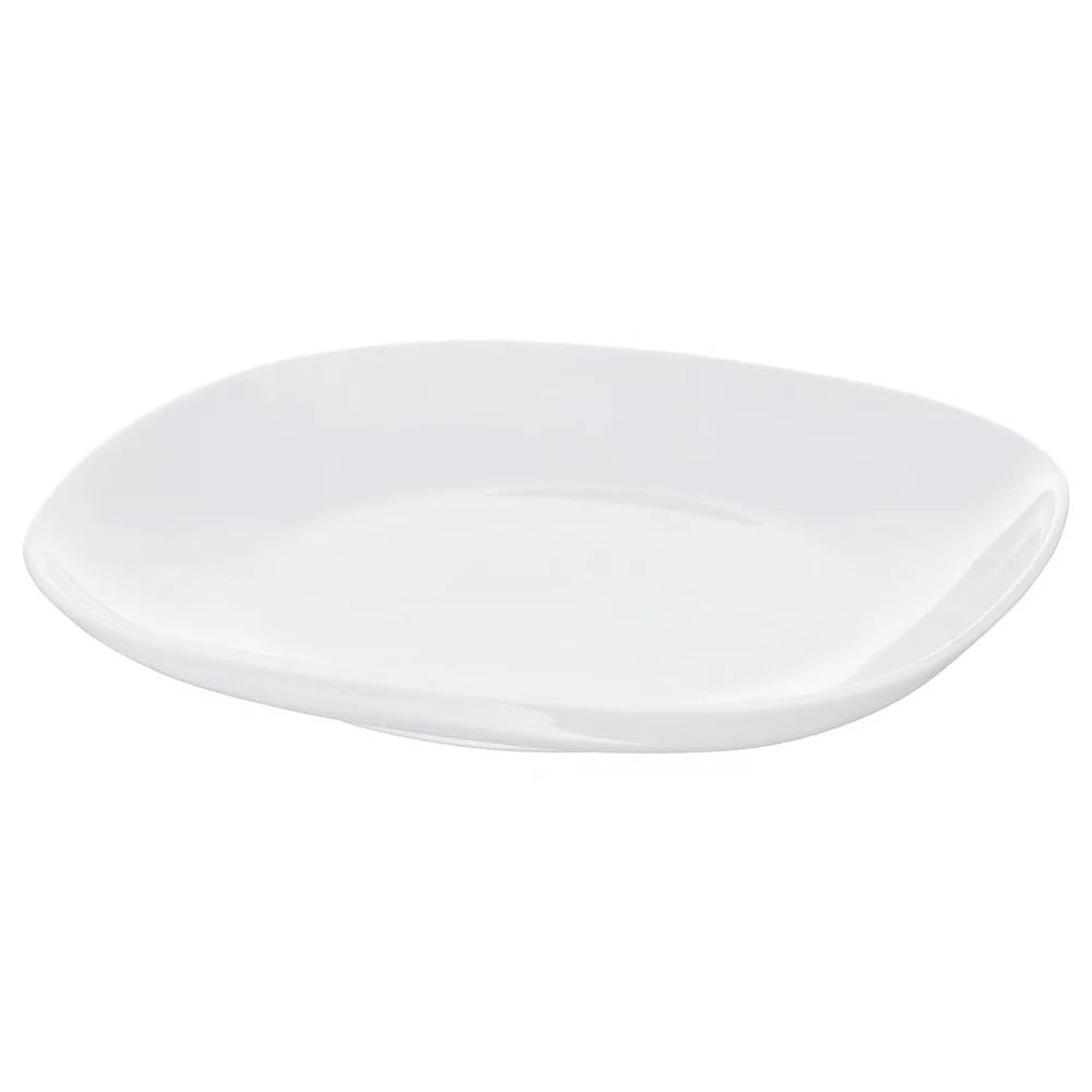 Dura Square Opal Glass Dinner Plate White 11-Inch DQ019 | Tempered Break-Resistant Opalware Plate | Microwave-Dishwasher and Freezer Safe | Everyday Kitchen Tableware
