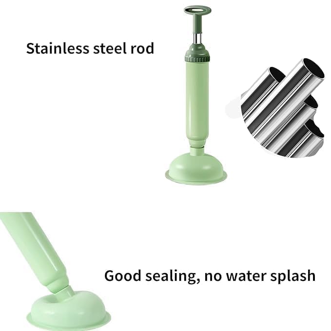 Heavy Duty Toilet Plunger with Handle Pump Assorted Colours Pack of 1 AG077 | High Suction Power Sink and Drain Unblocker | Durable Bathroom and Kitchen Pipe Cleaner | Easy Grip Design