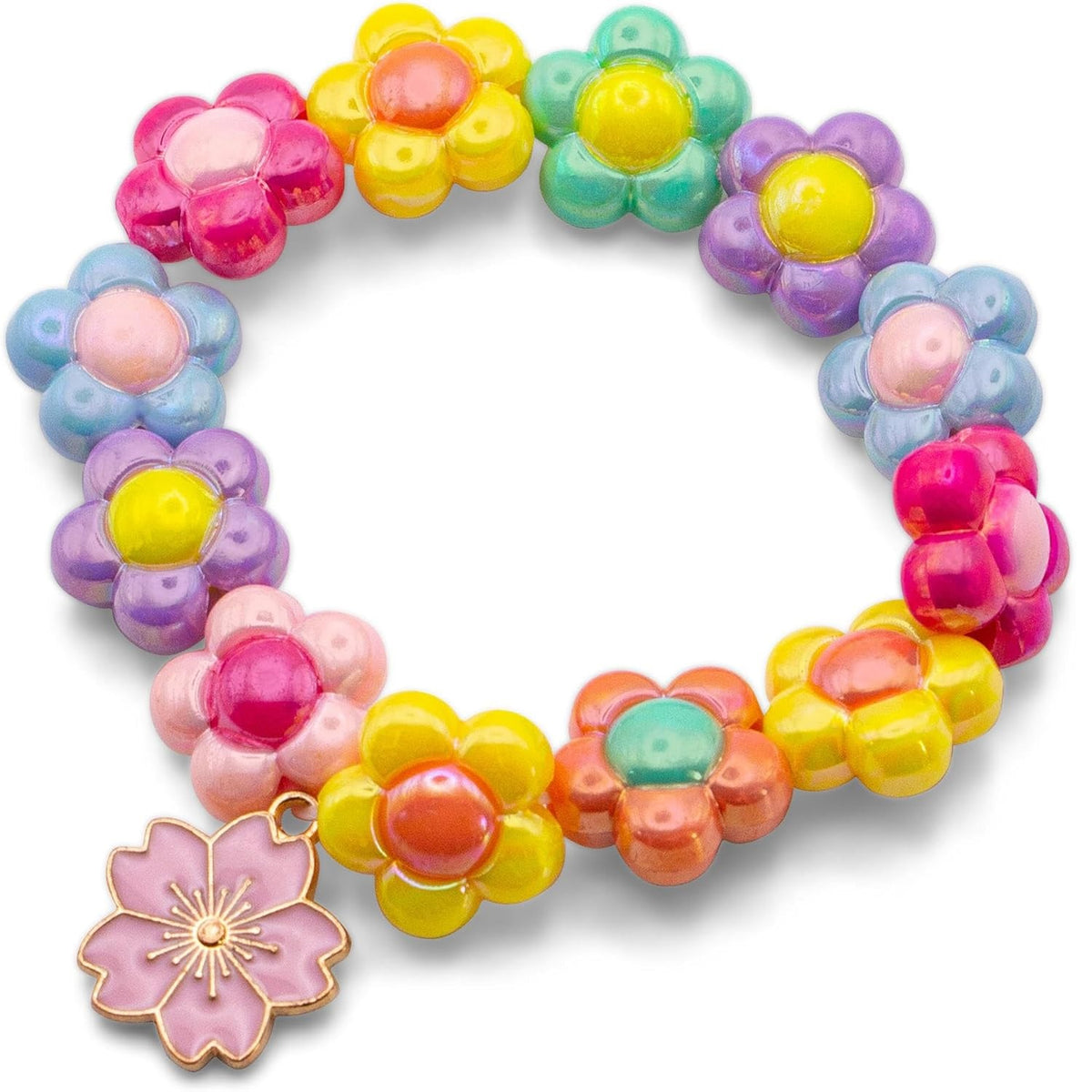 HGL Pretty Flower Pick N Pop Bracelet Kit Multicoloured SV22058 | DIY Bead Bracelet Making Set for Kids | Includes Colourful Beads-Thread and Charms | Creative Craft Activity Gift | Ages 8 Plus