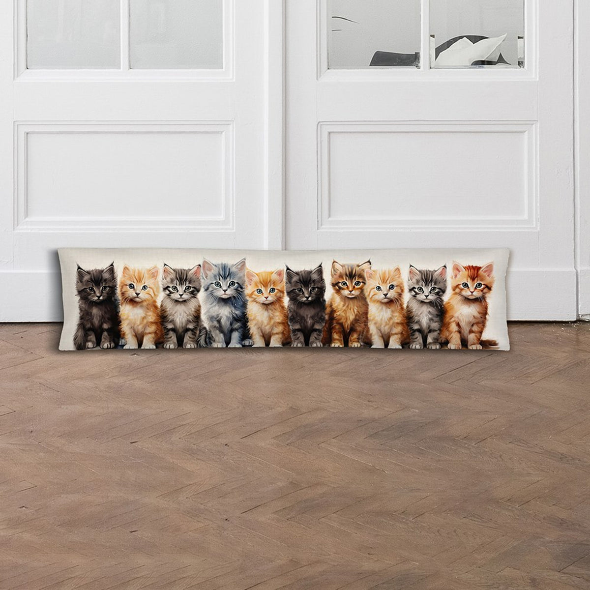 KS Brands Printed Cat Draught Excluder Multicolour L80cm x H10cm x D10cm DD0015