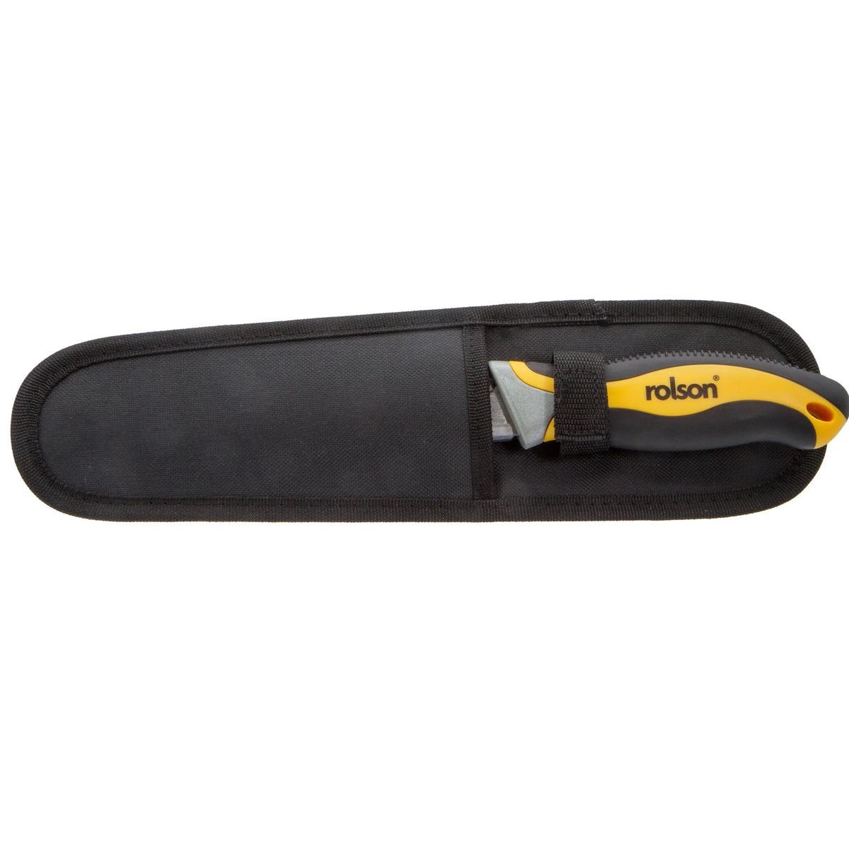 Rolson Jab-Plasterboard Saw with Sheath Black and Yellow 150mm 58307 | 7 TPI Sharp Double Sided Hardpoint Blade | Sharpened Point for Starting Plunge Cuts | Comfortable Contoured Soft Grip | Overall Length 315mm | Blade Length 150mm | Complete with