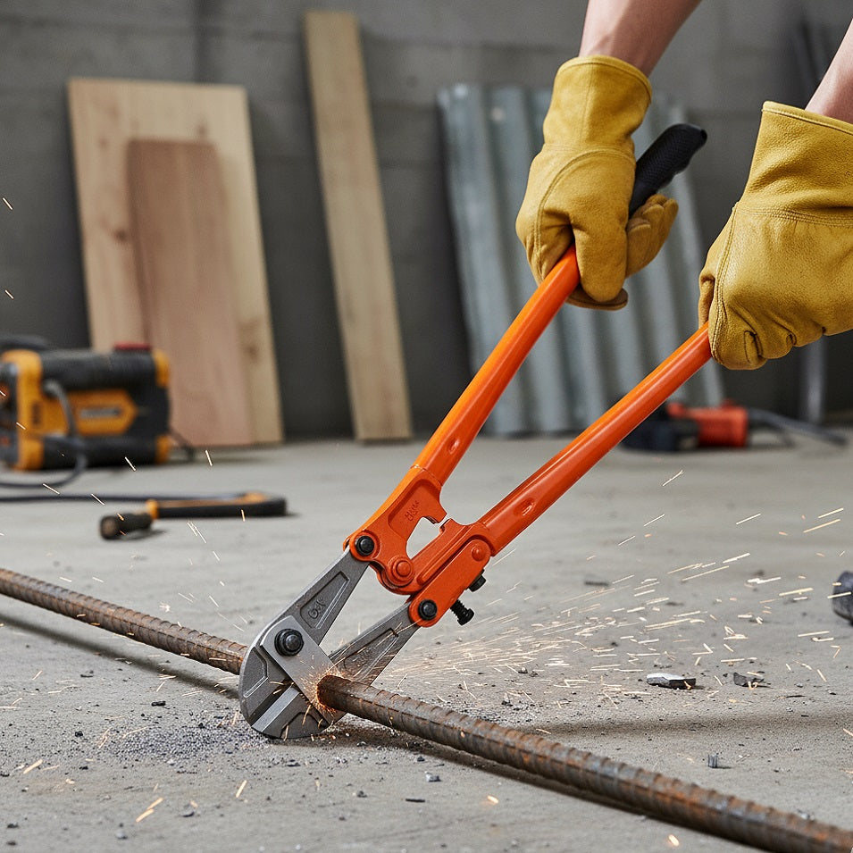 Rolson Heavy Duty Bolt Cutter Orange 600mm 22307 | Manufactured from CrV with Drop Forged Construction | Heat Treated for Strength and Durability | Ergonomical Non-Slip Cushion Grip | Suitable for Cutting Cable-Metal Wire-Bolts-Chains-Screws-Rivets etc