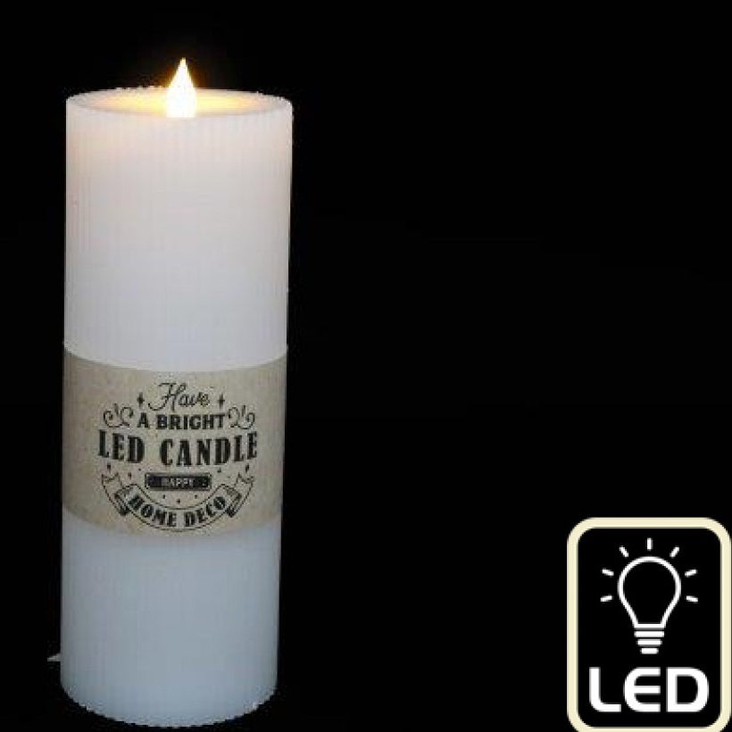 SiL Led Pillar Candle White 8cm x 20cm 334g CD6139 | Decorative Bougie Led | For Home-Events and Relaxation