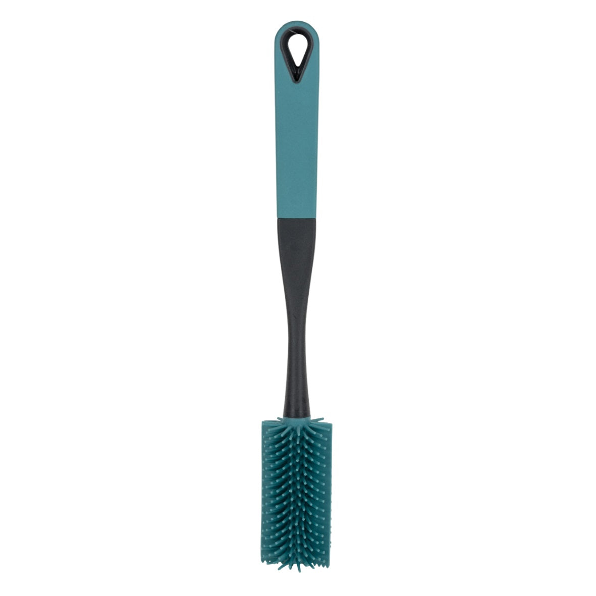 Ultra Clean Bottle Brush with Soft Grip Handle Black and Blue 35cm 314419820 | Flexible Silicone Bristles | For Easy Cleaning of Bottles-Cups and Jars | With Hanging Loop