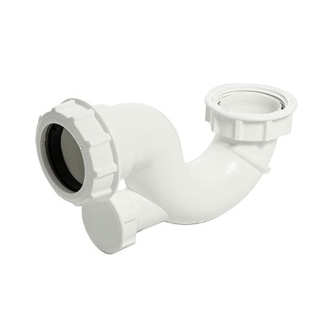 Securplumb Shallow Bath Trap with Cleaning Eye White 40mm SU8908