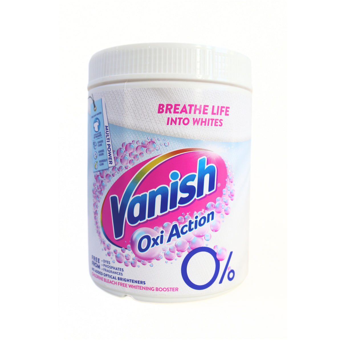 Vanish Oxi Whitening Booster White 900g VAN6 | Multi Power | Brilliant Whites Even After 50 Washes | Removes Stains | Removes Odours | Hygienically Cleans | Free from Dyes-Phosphates-Fragrances | No Added Optical Brightens | Chlorine Bleach Free