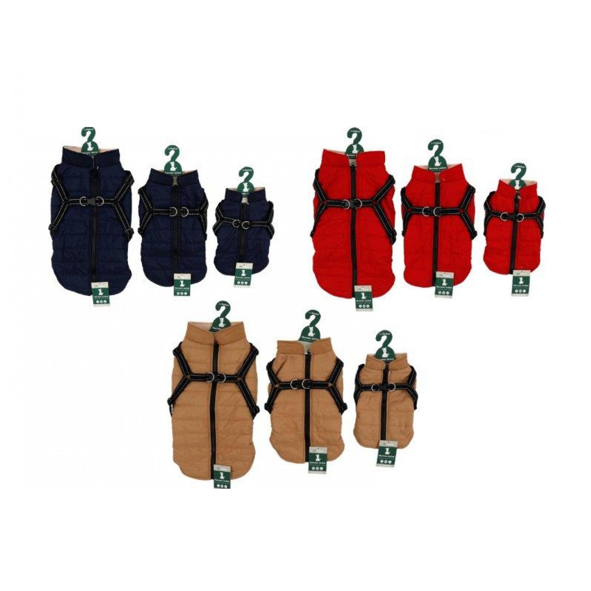 Pet Parlour Medium Harness Jacket for Dogs Assorted Colours 35cm x 28cm Pack of 1 PE1288 M | Warm Quilted Vest with Adjustable Straps | Washable