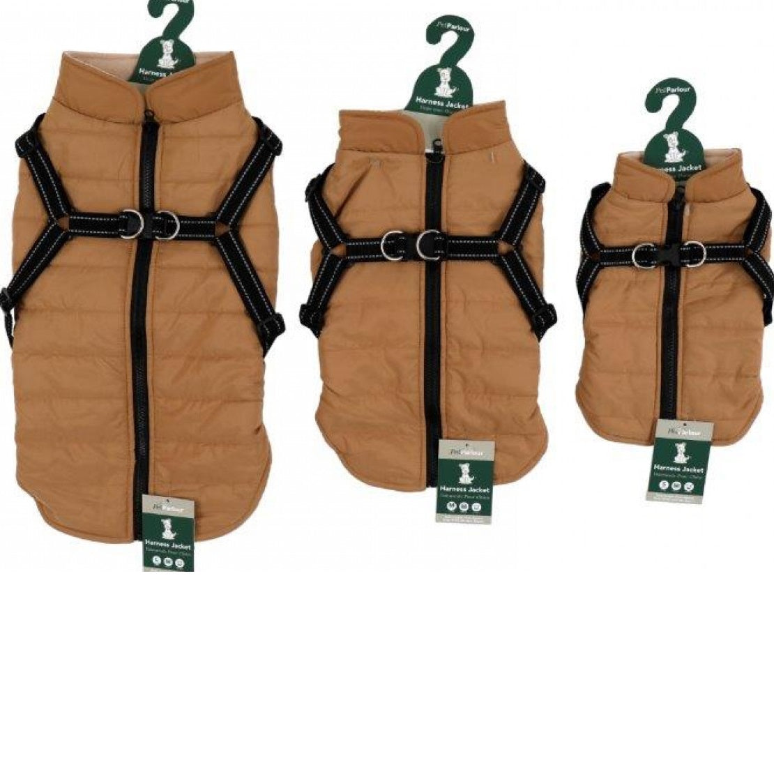 Pet Parlour Medium Harness Jacket for Dogs Assorted Colours 35cm x 28cm Pack of 1 PE1288 M | Warm Quilted Vest with Adjustable Straps | Washable