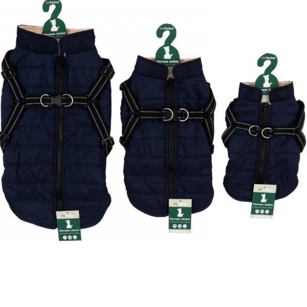 Pet Parlour Medium Harness Jacket for Dogs Assorted Colours 35cm x 28cm Pack of 1 PE1288 M | Warm Quilted Vest with Adjustable Straps | Washable