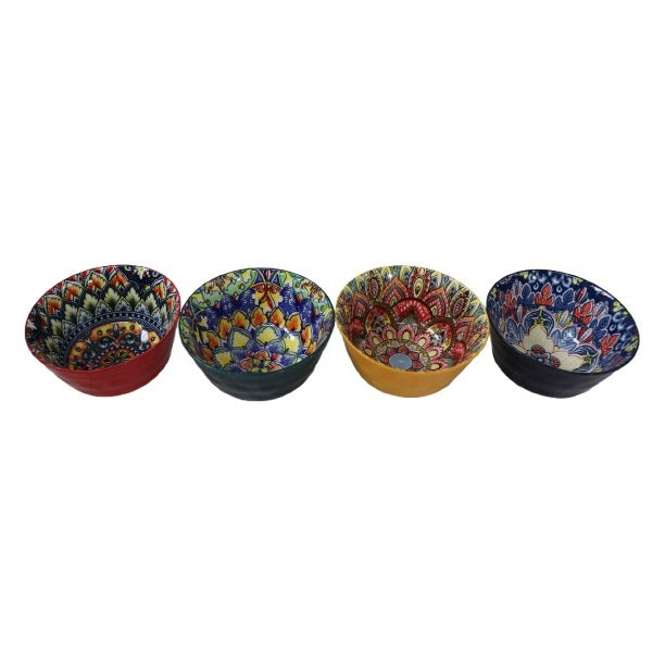 Decorated Printed Porcelain Bowls Assorted Colours 350ml Pack of 1 Q05000020 | Serving Bowls for Snacks-Dessertsand Salads