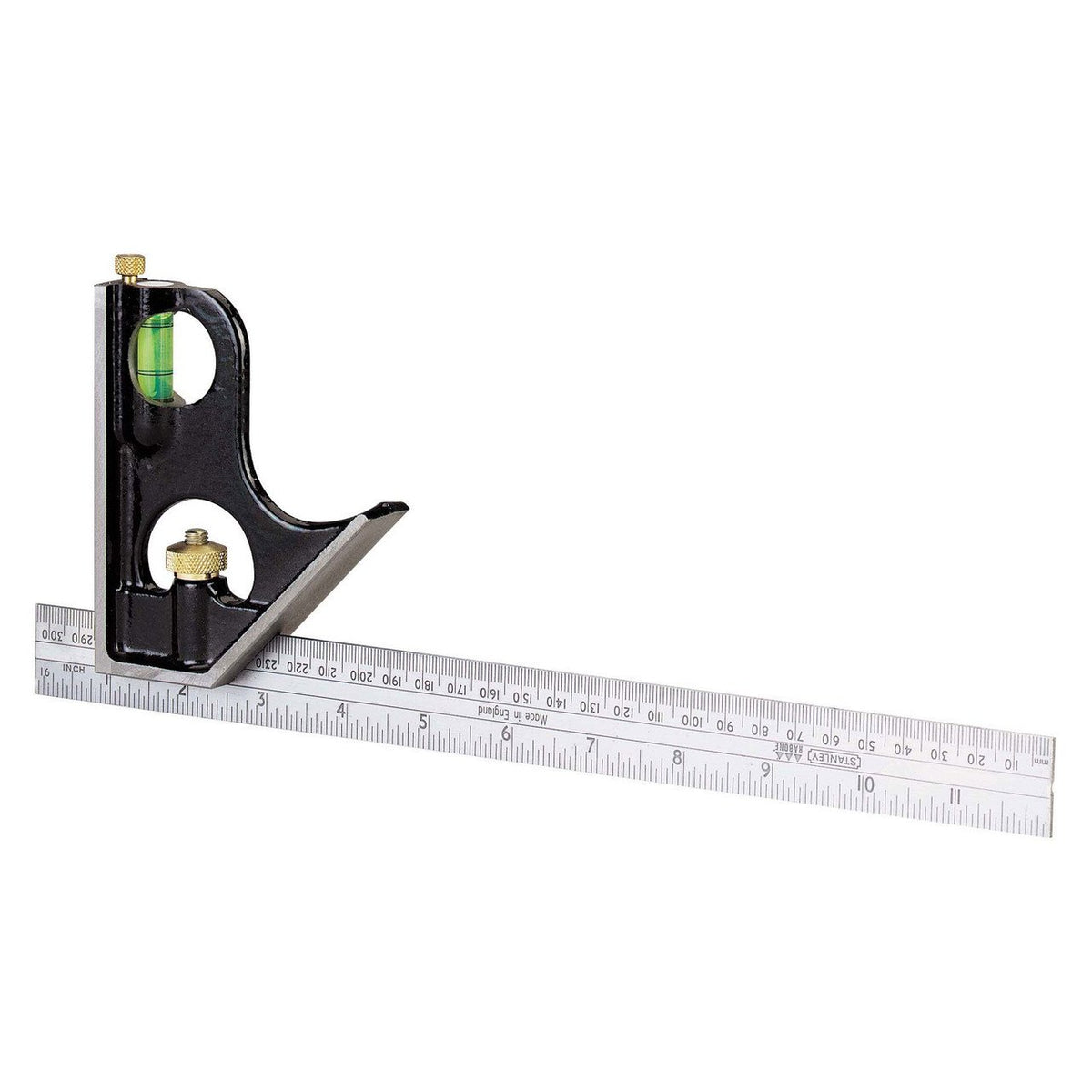 Stanley Combination Square Etched Rule Black and Silver 300mm 0-46-151