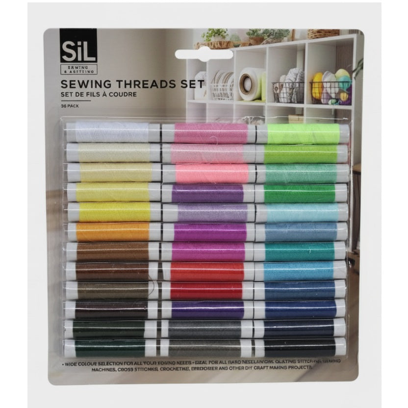 Sifcon Sewing Threads Set Assorted Colours Pack of 36 SE0092A