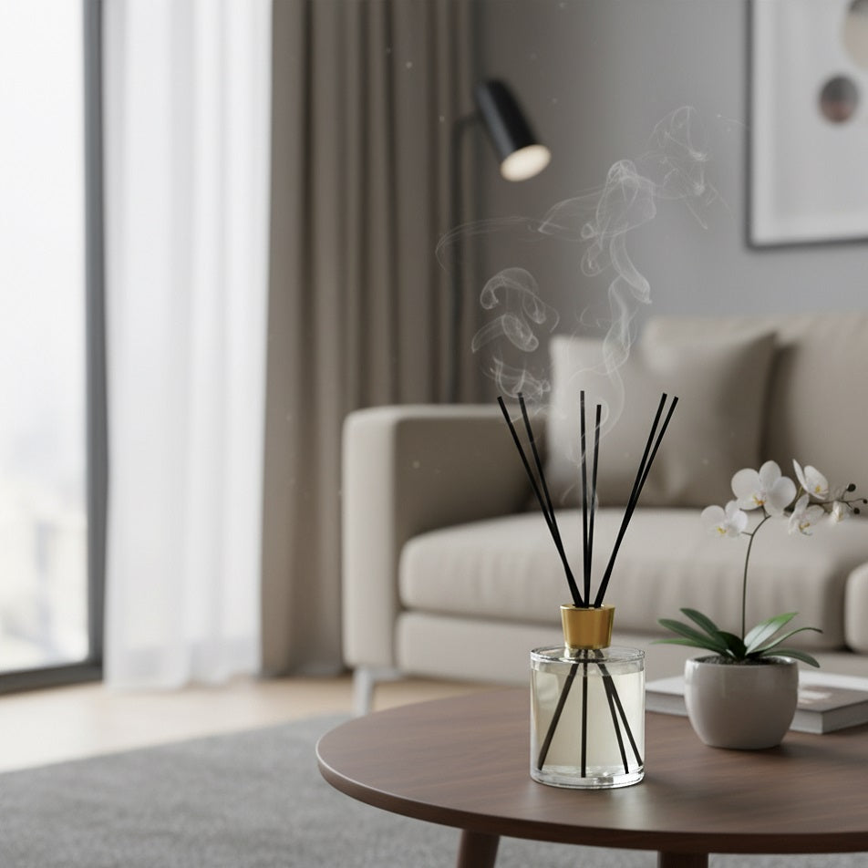 SIL Amber Musk Reed Diffuser with Gold Cap Clear 1000ml FR1647 AM