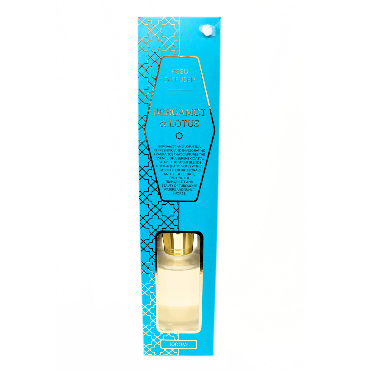 SIL Bergamot and Lotus Reed Diffuser with Gold Cap Clear 1000ml FR1647BT