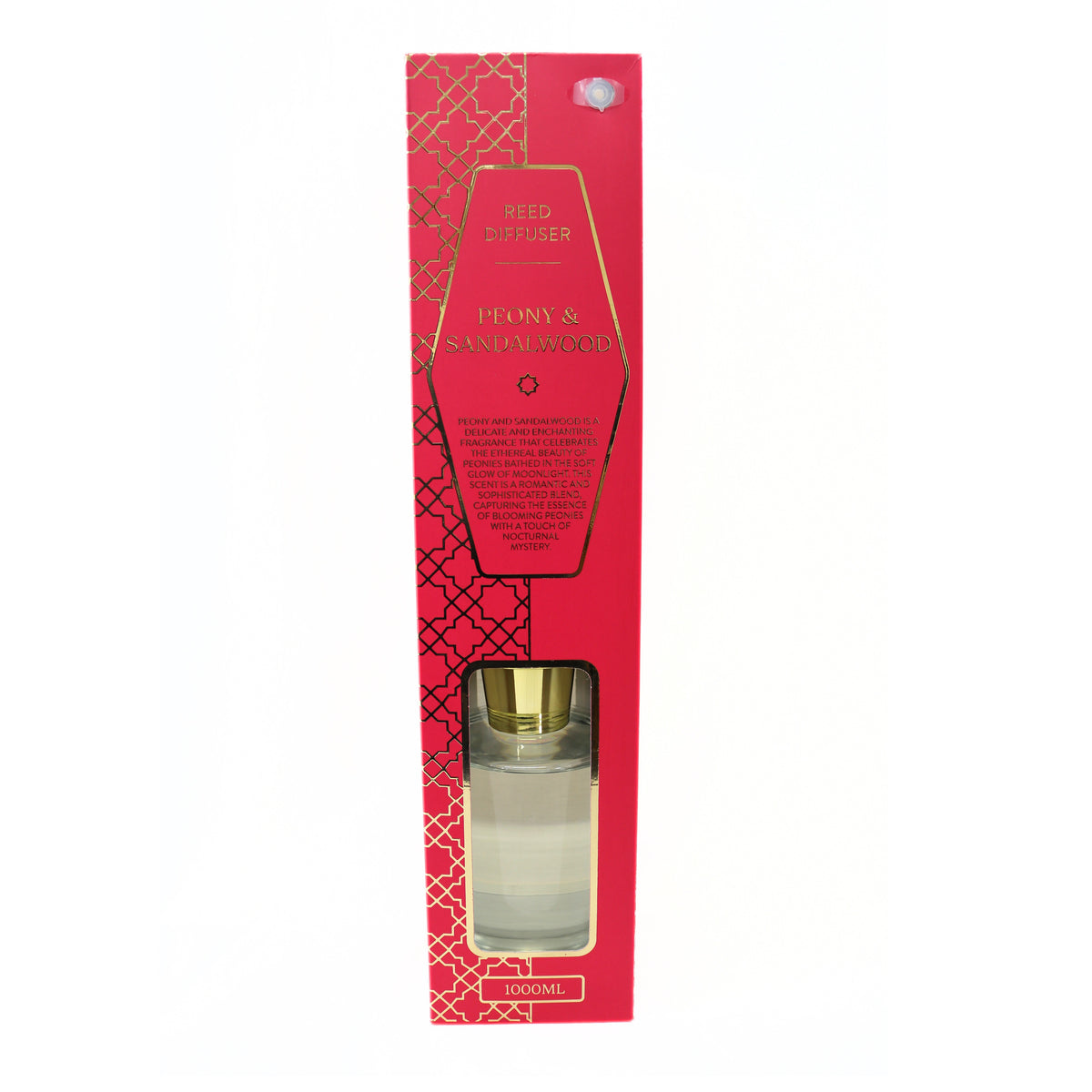 SIL Peony and Sandalwood Reed Diffuser with Gold Cap Clear 1000ml FR1647