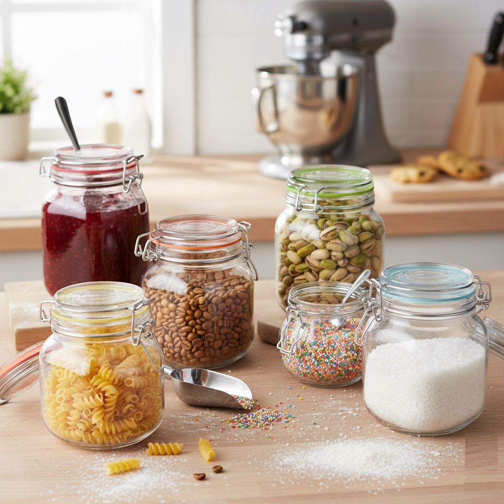 Glass Jar Assorted 1000ml H16cm x W10cm x D10cm Pack of 1 CD1001950