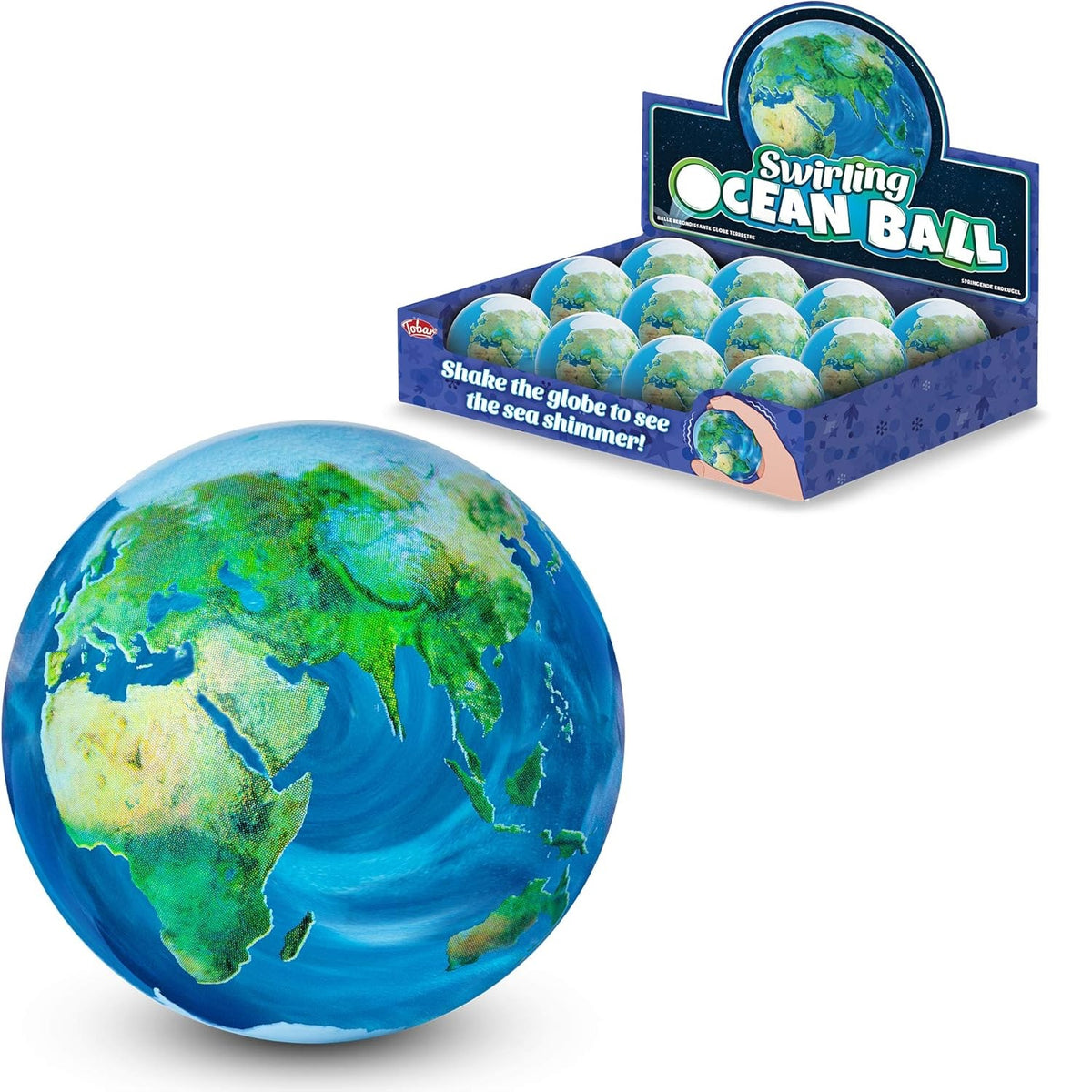 Tobar Swirling Ocean Ball Multicoloured 38239 | Toy for Kids | Look Like Earth | Bouncy Ball | Liquid-filled Ball