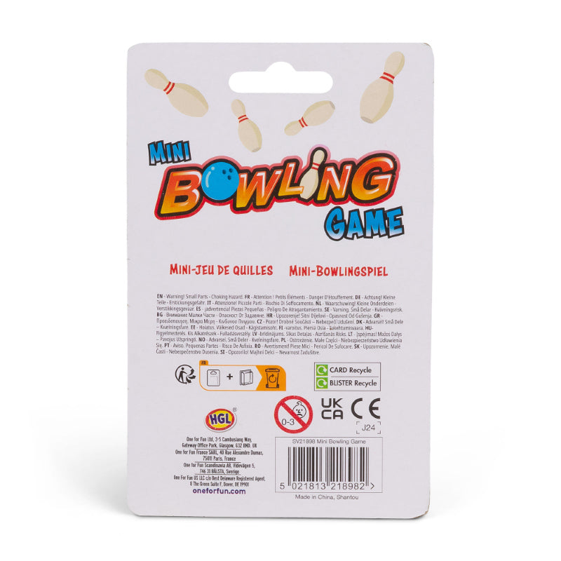 HGL Mini Bowling Game Toy Set White and Red SV21898 | Fun Desktop Bowling Playset for Kids | Includes Pins and Balls | For Ages 3 Plus