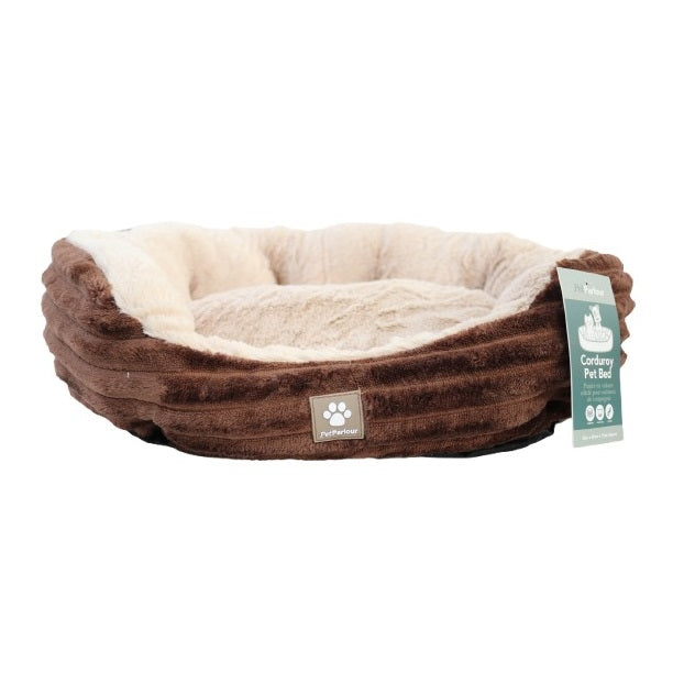 SiL Pet Parlour Corduroy Pet Bed Assorted Colours 45cm x 40cm x 15cm PE1529 | Soft Plush Cushion Bed for Cats and Small Dogs | Comfortable and Warm Resting Spot | Non-Slip Base | Stylish Two-Tone Design | Washable