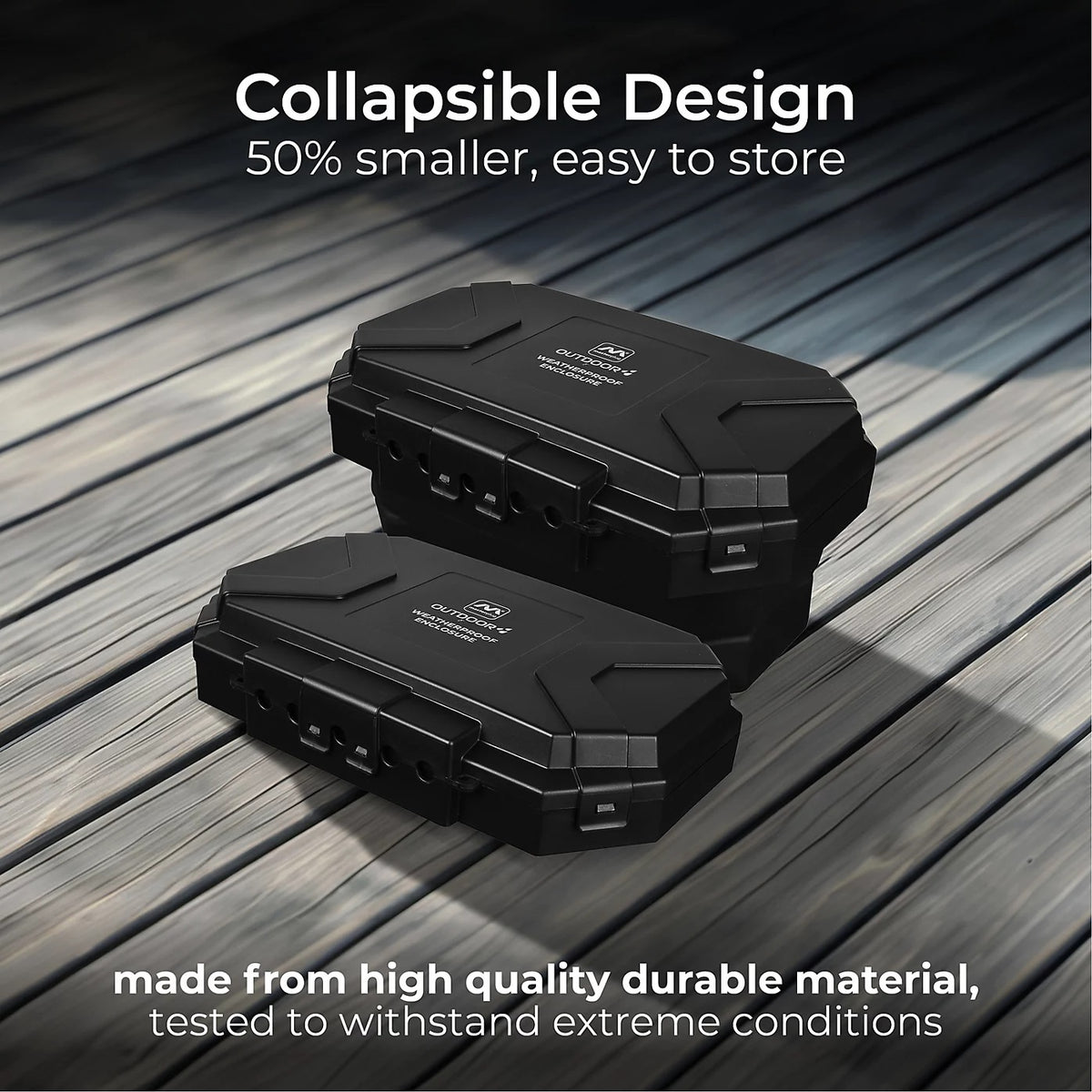 Masterplug Outdoor Weatherproof Power Kit Black WDBC84BP | 4 Socket | 8Mtr Extension Lead | IP54 Rated | Safe Power Solution for Garden and DIY Use | Ideal for Festive Lights and Outdoor Tools | 13A Rated | Collapsible Design